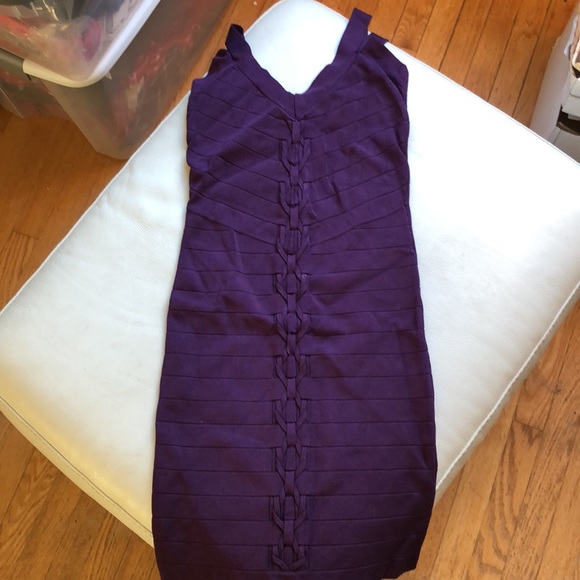 Karen Millen purple body-con midi with braid design on front - Picture 1 of 10